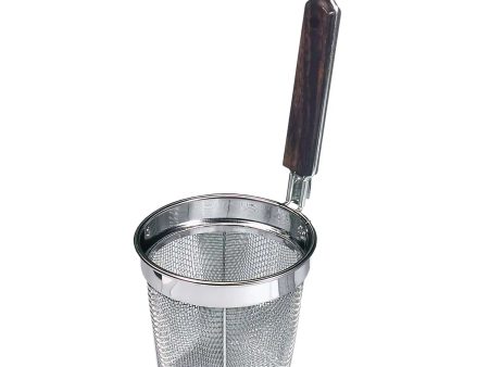 Fujiboshi Stainless Steel Heavy-Duty Udon Tebo Noodle Strainer Flat Base with Wooden Handle Fashion