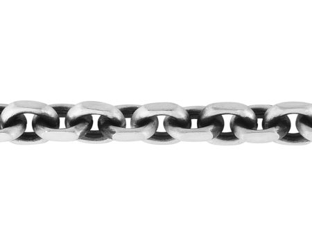 Silver 7.7mm Mens Gunmetal Anchor Chain Bracelet For Sale